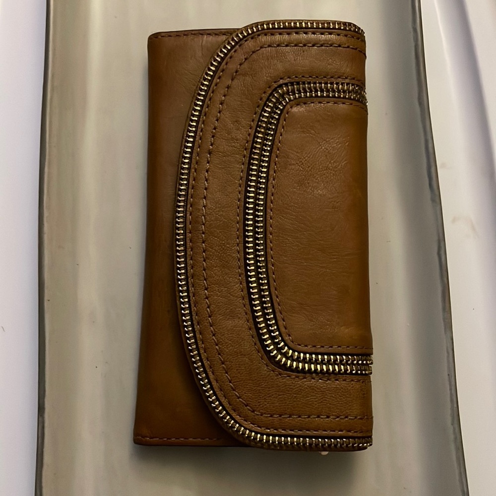 Michael Kors Naomi Flap Leather Wallet Walnut